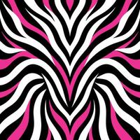 Zebra print background with pink and black stripes vector