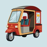 A small three wheeled vehicle with a passenger seat vector