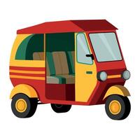 A small three wheeled vehicle with a red and yellow top vector