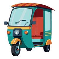 A small three wheeled vehicle with a roof vector