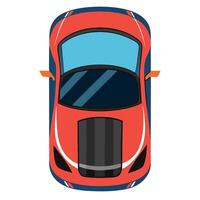 Top view of a red sports car vector