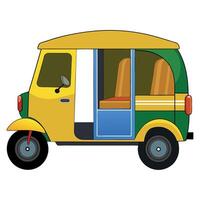 A small auto rickshaw is shown on a white background vector