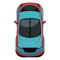 Top view of a car on a white background vector