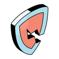 A beautiful design icon broken shield vector