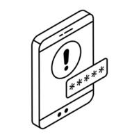 A colored design icon of password error vector