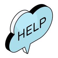 A flat design icon of cloud help vector