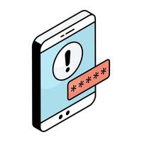 A colored design icon of password error vector
