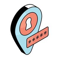 An icon design of password location vector