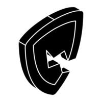 A beautiful design icon broken shield vector