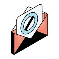 A flat design icon of block mail vector