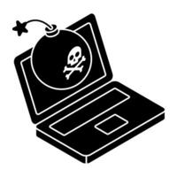 Creative design icon of laptop spam bomb vector