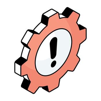 An icon design of setting warning vector