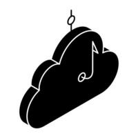 Creative design icon of phishing cloud vector