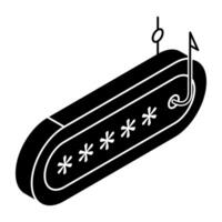 A flat design icon of phishing password vector