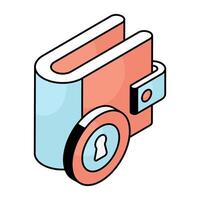 A flat design icon of wallet vector