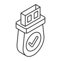 Perfect design icon of secure usb vector
