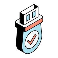 Perfect design icon of secure usb vector