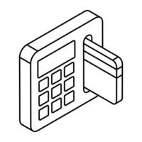 A beautiful design icon of atm withdrawal vector