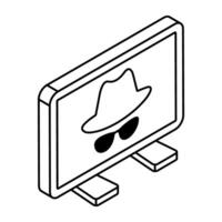 Creative design icon of mobile hacker vector