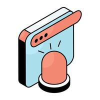 A flat design icon of web hooter vector
