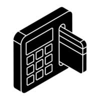A beautiful design icon of atm withdrawal vector
