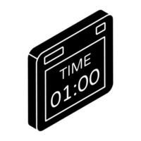 Editable design icon of digital timer vector