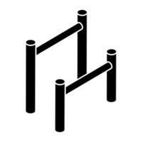 A unique design icon of pullup bars vector