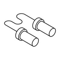 A flat design icon of skipping rope vector