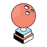 A flat design icon of bowling trophy cup vector