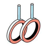 design of gymnastic rings, flat icon vector