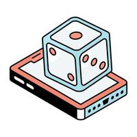 A flat design, icon of ludo dice vector