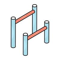 A unique design icon of pullup bars vector
