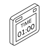 Editable design icon of digital timer vector