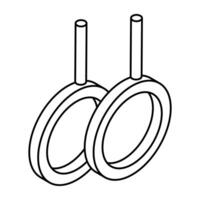 design of gymnastic rings, flat icon vector