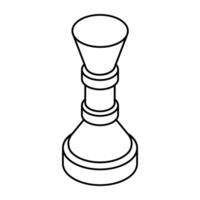 Strategy game icon, flat design of chess pawn vector