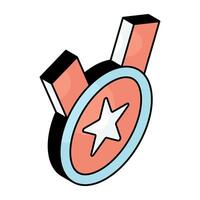 1st position achievement medal icon in flat design vector