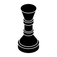 Strategy game icon, flat design of chess pawn vector