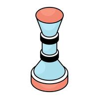 Strategy game icon, flat design of chess pawn vector