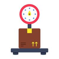 Conceptual flat rounded design icon of parcel weighing vector