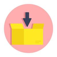 A unique design icon of add to parcel vector