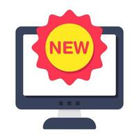 Editable design icon of new badge vector