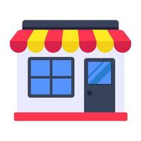 A flat rounded design icon of shop architecture vector