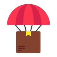 An icon design of parachute delivery vector