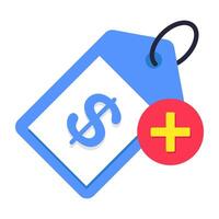 Unique design icon of add sale tag vector