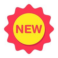 Editable design icon of new badge vector