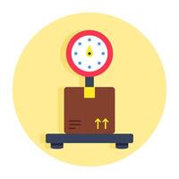 Conceptual flat rounded design icon of parcel weighing vector