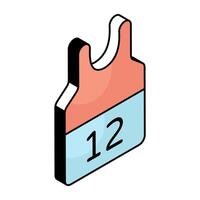 A flat design icon of undershirt vector