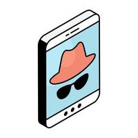 Creative design icon of mobile hacker vector