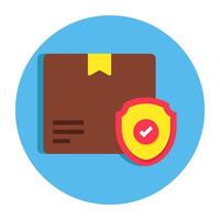 Editable design icon of parcel security vector