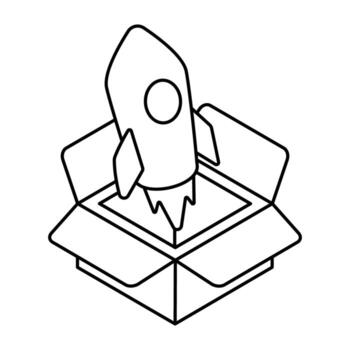 An editable design icon of product launch vector